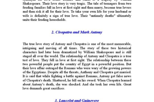 Top 10 Most Famous Love Stories in History