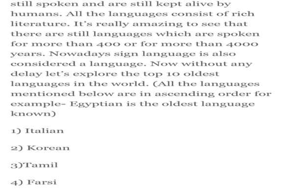 Top 10 Oldest Languages Still Spoken Today