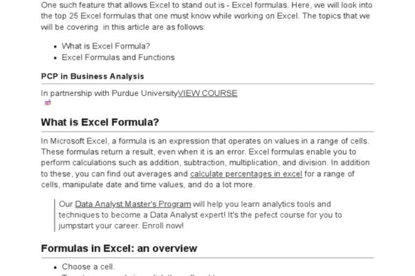 Top 10 Excel Formulas Everyone Must Know