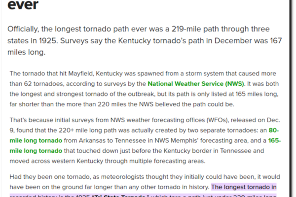 Top 10 Longest Tornado Paths in History