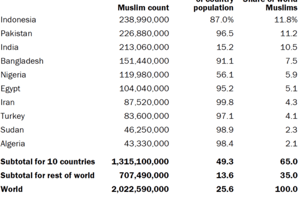 Top 10 Islamic Countries by Population and Influence